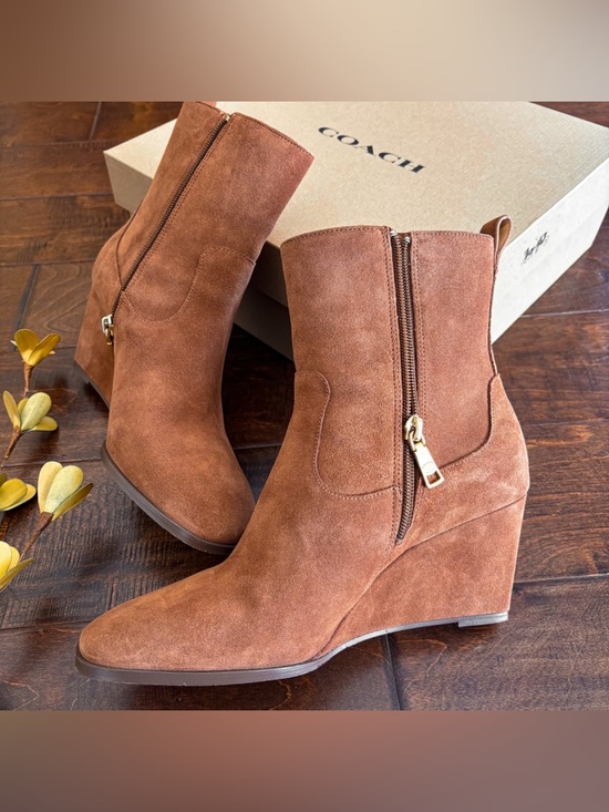 Coach suede wedge booties. - Picture 14 of 14